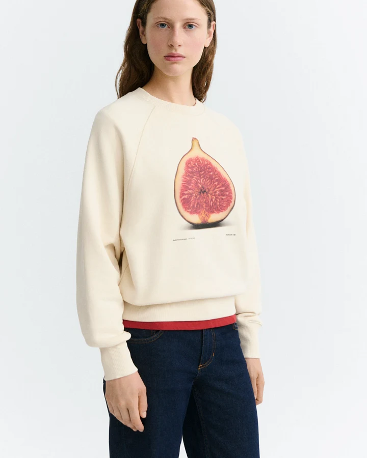 Thinking MU Damen vegan Sweatshirt Figa Bonnie Ecru