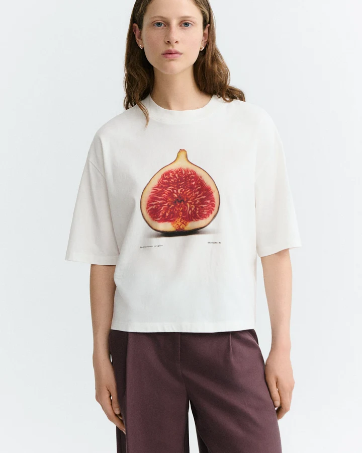 Thinking MU Damen vegan T-Shirt Lena Oversize Figa Weiß