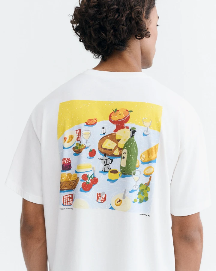 Thinking MU Herren vegan T-Shirt Aaron Weiß Mit Aufdruck