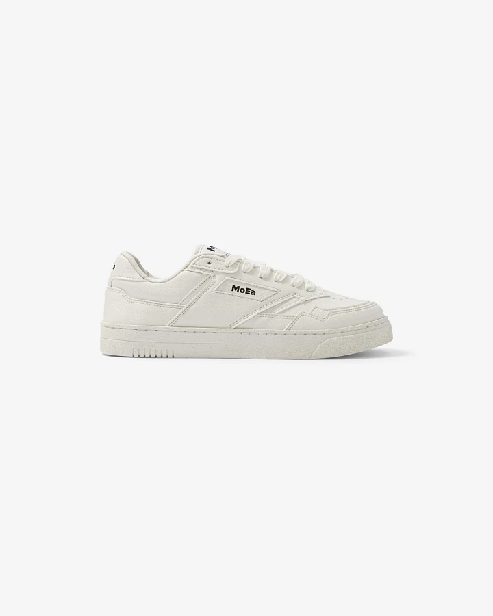 MoEa Herren vegan Sneaker Gen9 Genarbtes Korn Reines Weiß