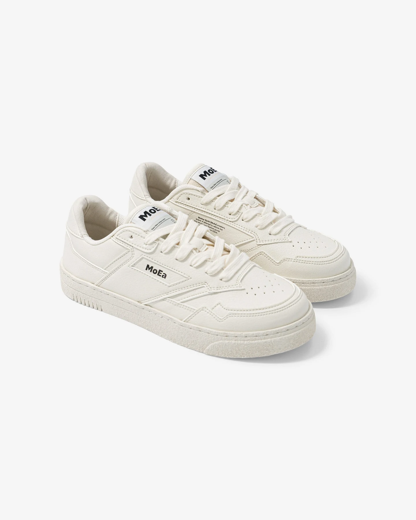 MoEa Herren vegan Sneaker Gen9 Genarbtes Korn Reines Weiß – Ansicht 2