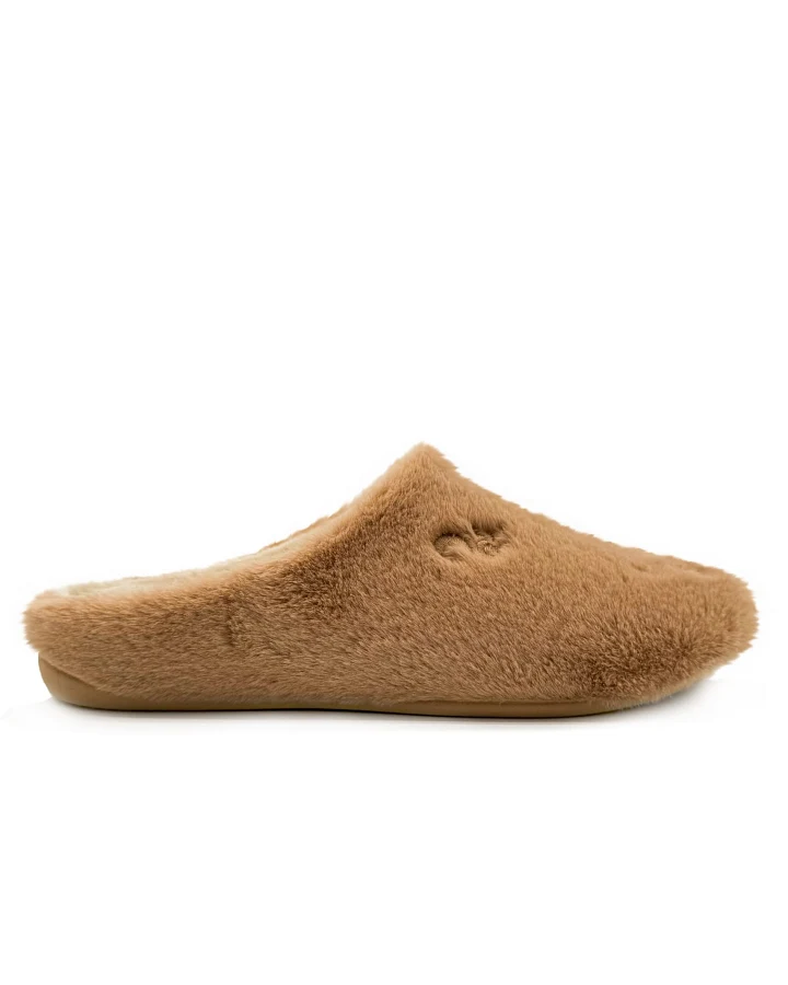 thies Damen vegan Hausschuhe Flauschig Kamel