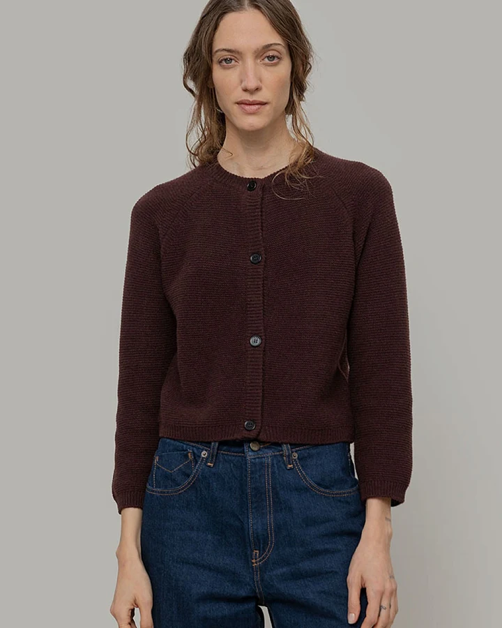 Wollstrickjacke Mafalda Braun