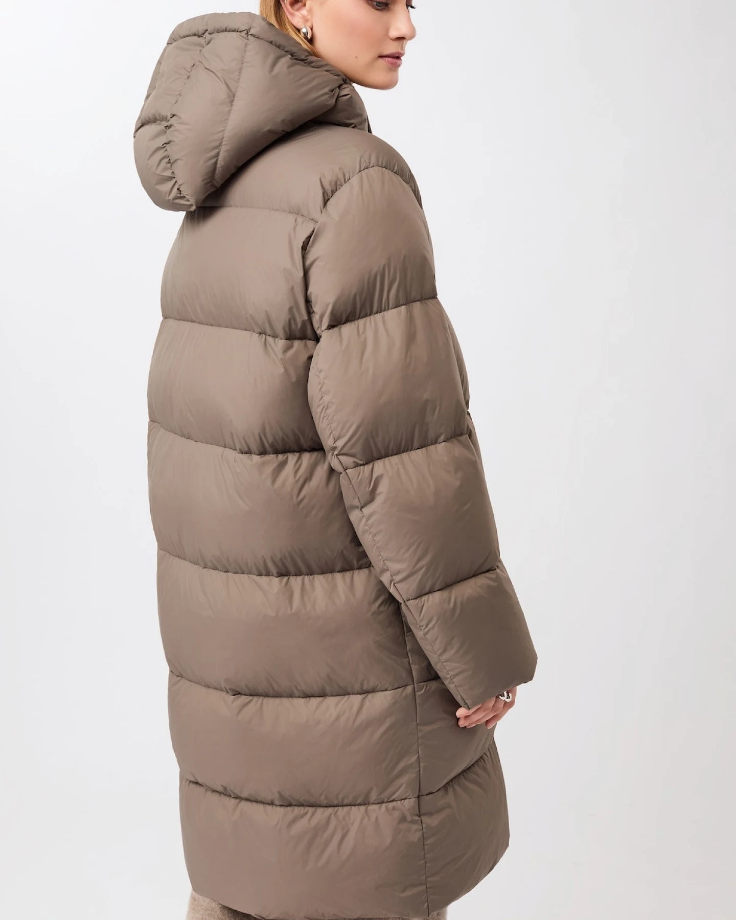 LangerChen Damen vegan Mantel Lightweight Quilted Concrete – Ansicht 2
