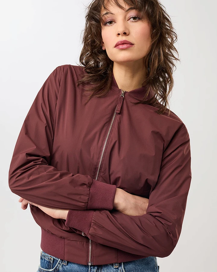 LangerChen Damen vegan Blouson Jacke Rubywood