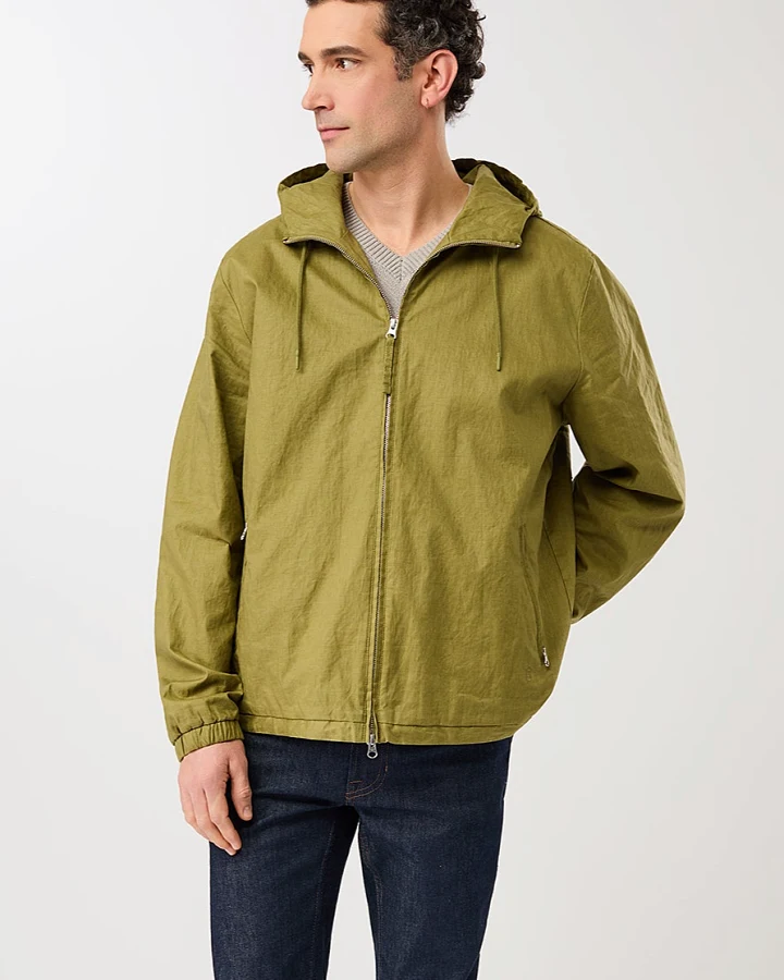 LangerChen Herren vegan Kurze Jacke Olivgrün