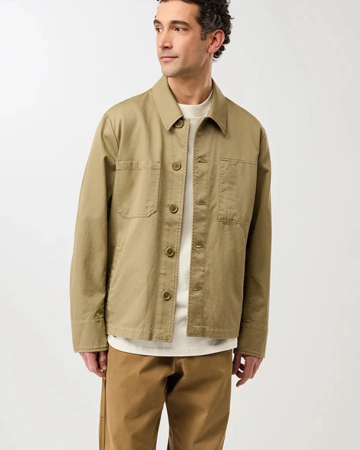 LangerChen Herren vegan Arbeitsjacke Breeze Beige