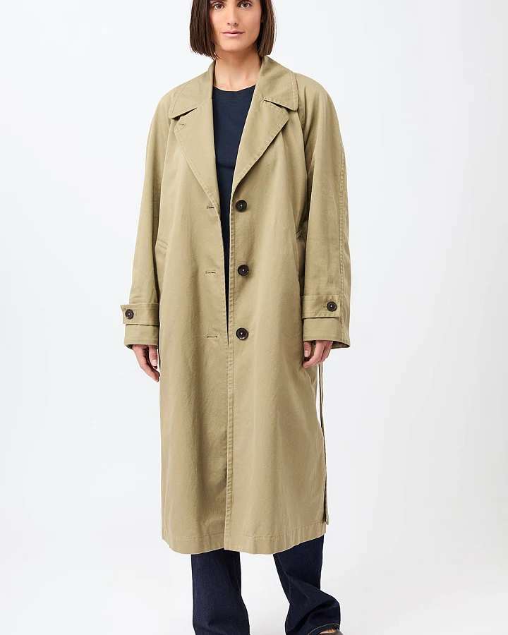 LangerChen Damen vegan Trenchcoat Classic Breeze Beige