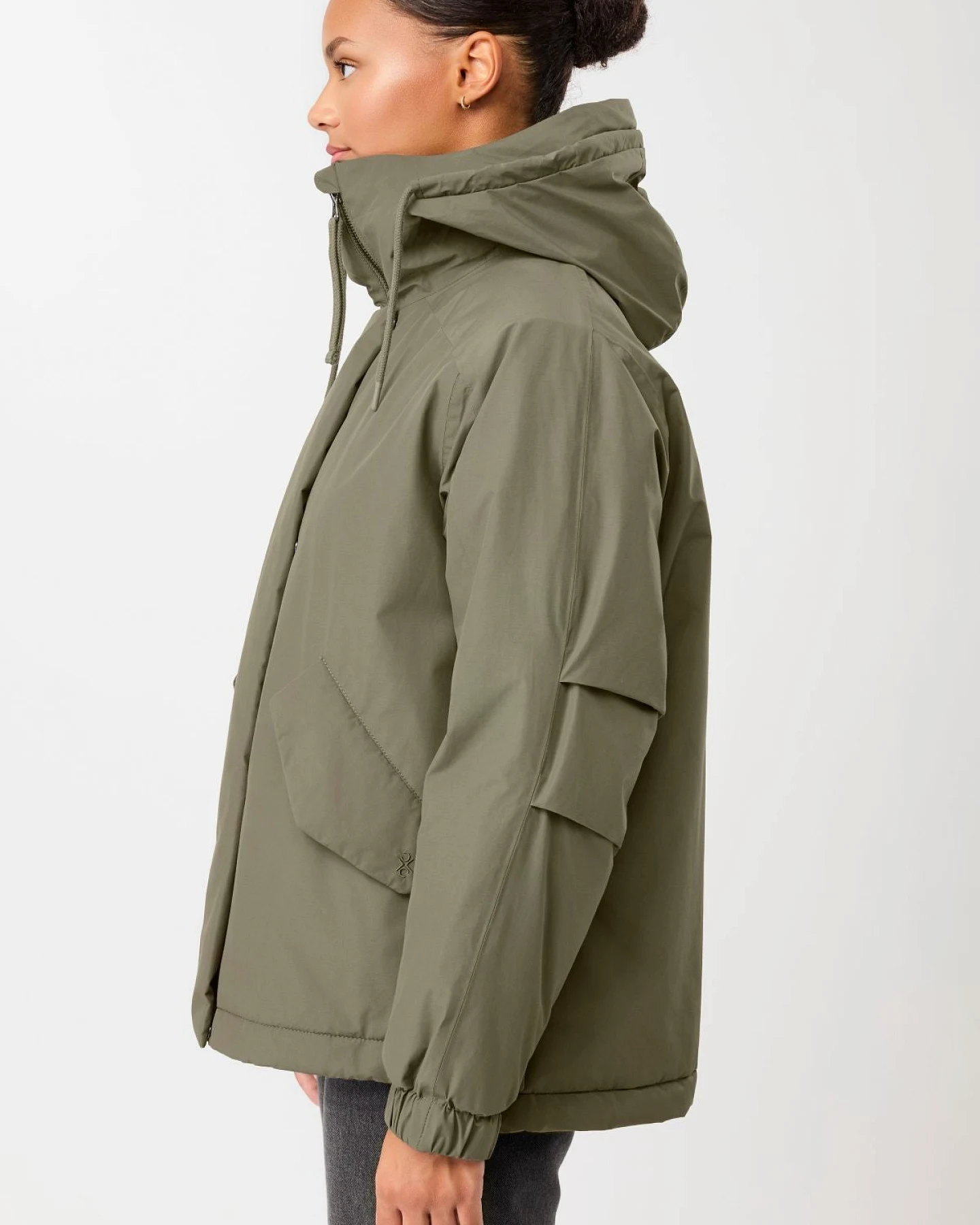 LangerChen Damen vegan Gesteppter Kurzer Parka Sencha – Ansicht 2
