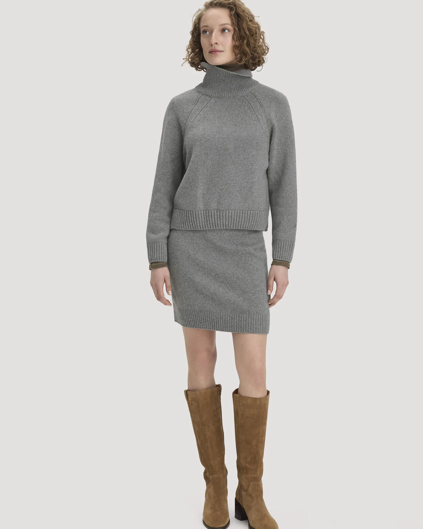 hessnatur Damen Strick Pullover Relaxed aus Bio-Merinowolle mit Bio-Baumwolle - grau - Größe XL – Ansicht 2