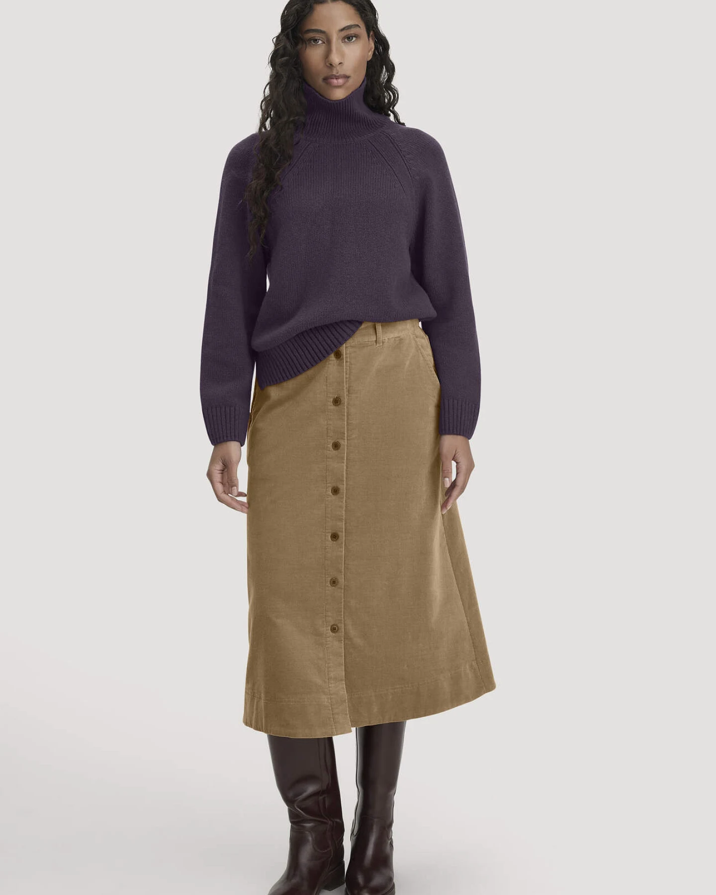 hessnatur Damen Strick Pullover Relaxed aus Bio-Merinowolle mit Bio-Baumwolle - lila - Größe L – Ansicht 2