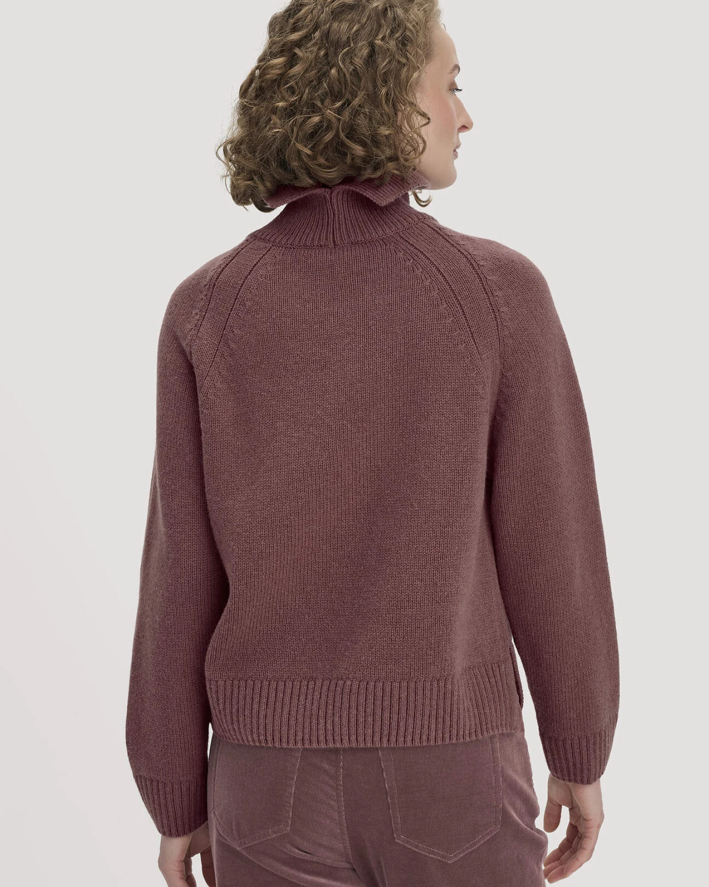 hessnatur Damen Strick Pullover Relaxed aus Bio-Merinowolle mit Bio-Baumwolle - rot - Größe S – Ansicht 3