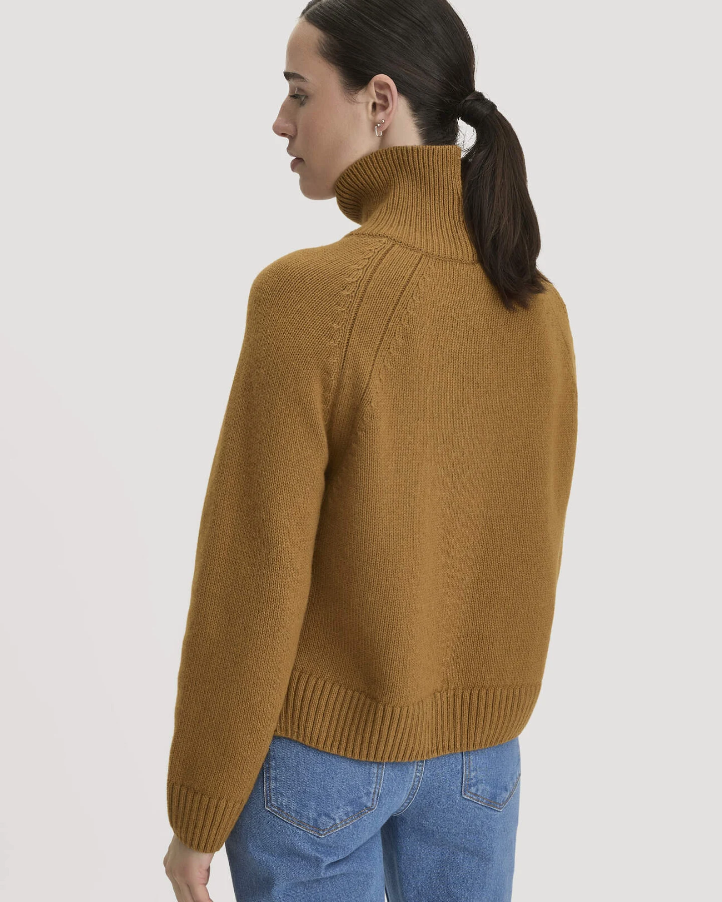 hessnatur Damen Strick Pullover Relaxed aus Bio-Merinowolle mit Bio-Baumwolle - orange - Größe XL – Ansicht 3