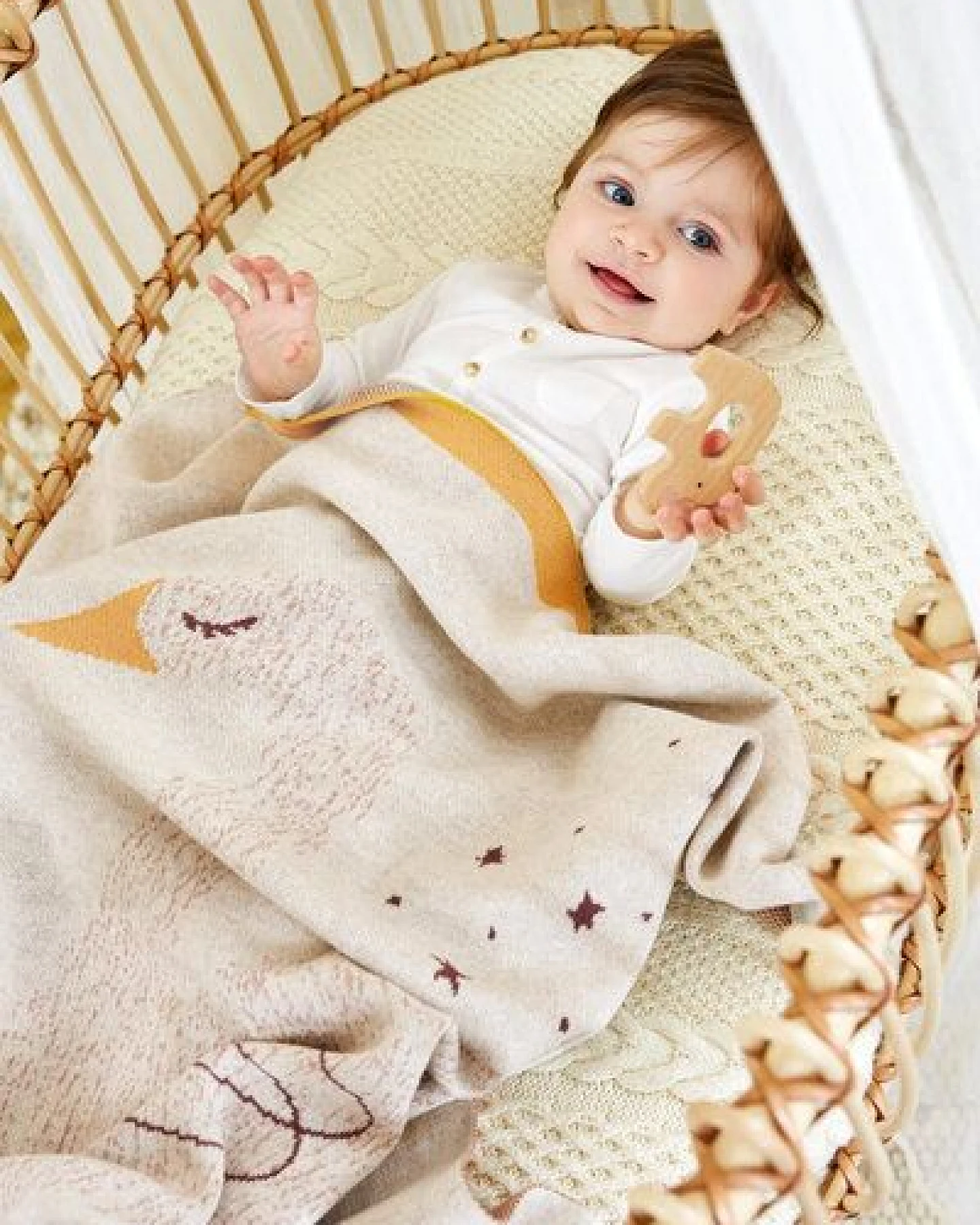 Lässige Babydecke 100 % Bio-Baumwolle GOTS 70 x100 cm – Ansicht 4
