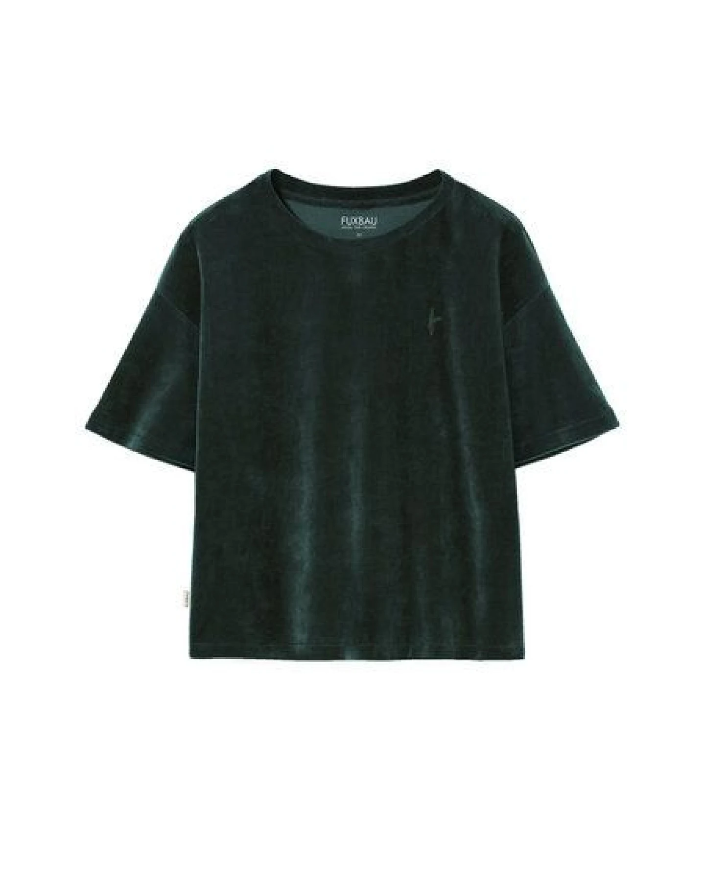 FUXBAU Frauen Cropped Samt T-Shirt – Ansicht 2