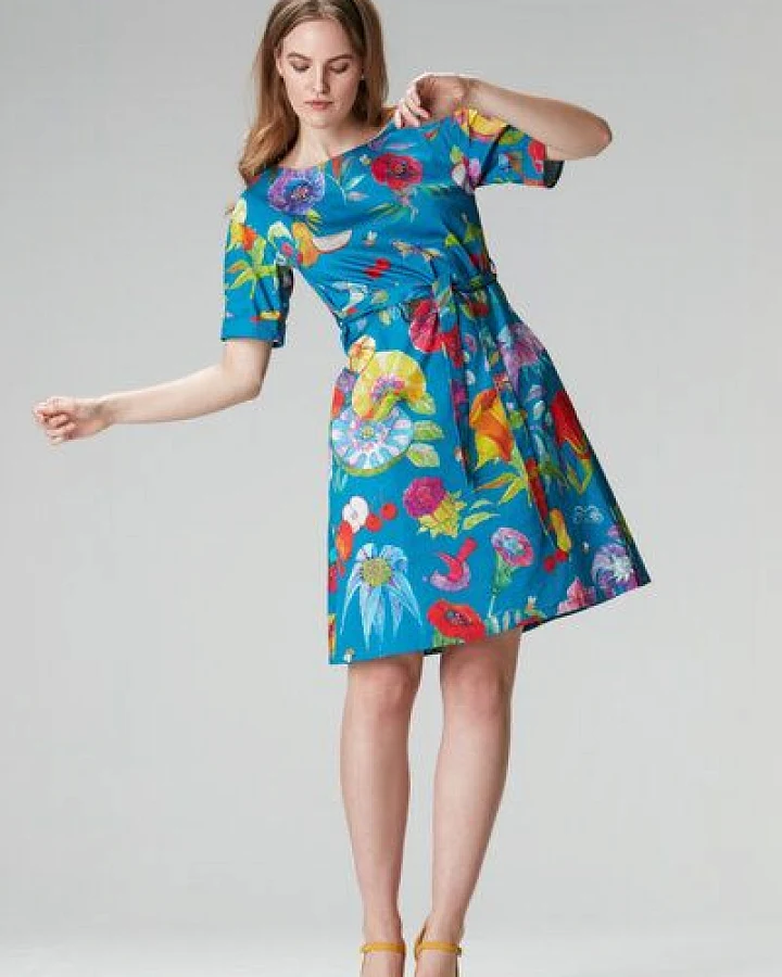 Studio Hertzberg Blumenkleid "GII-NA" aus Bio Baumwolle & Lyocell