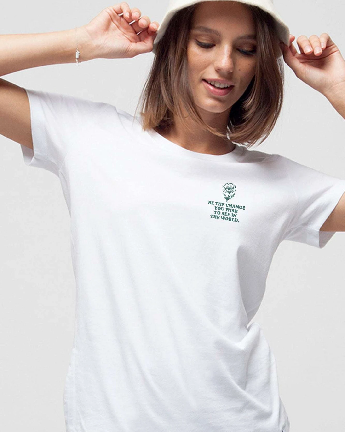 Be The Change Flower T-Shirt für Frauen – Ansicht 2