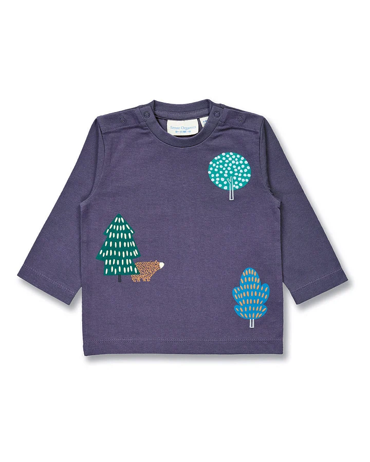 Baby Langarmshirt in Mitternachtsblau, Modell ELAN