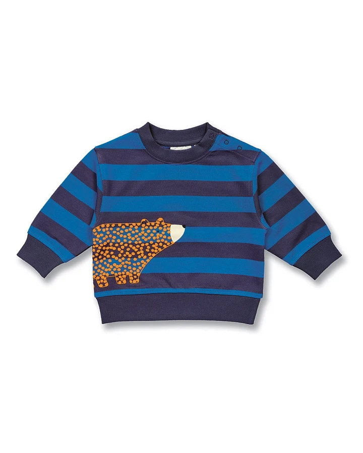 Baby Sweatshirt in Blau geringelt, Modell SIAM