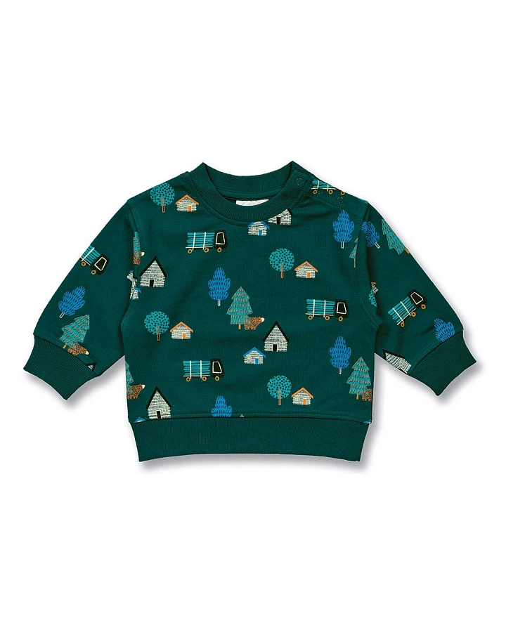 Baby Sweatshirt mit Waldleben-Druck, Modell SIAM