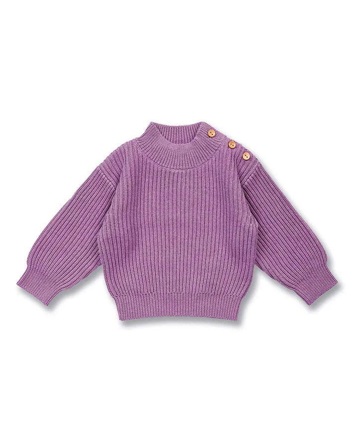 Baby Strickpullover in Flieder Melange, Modell VARUNY