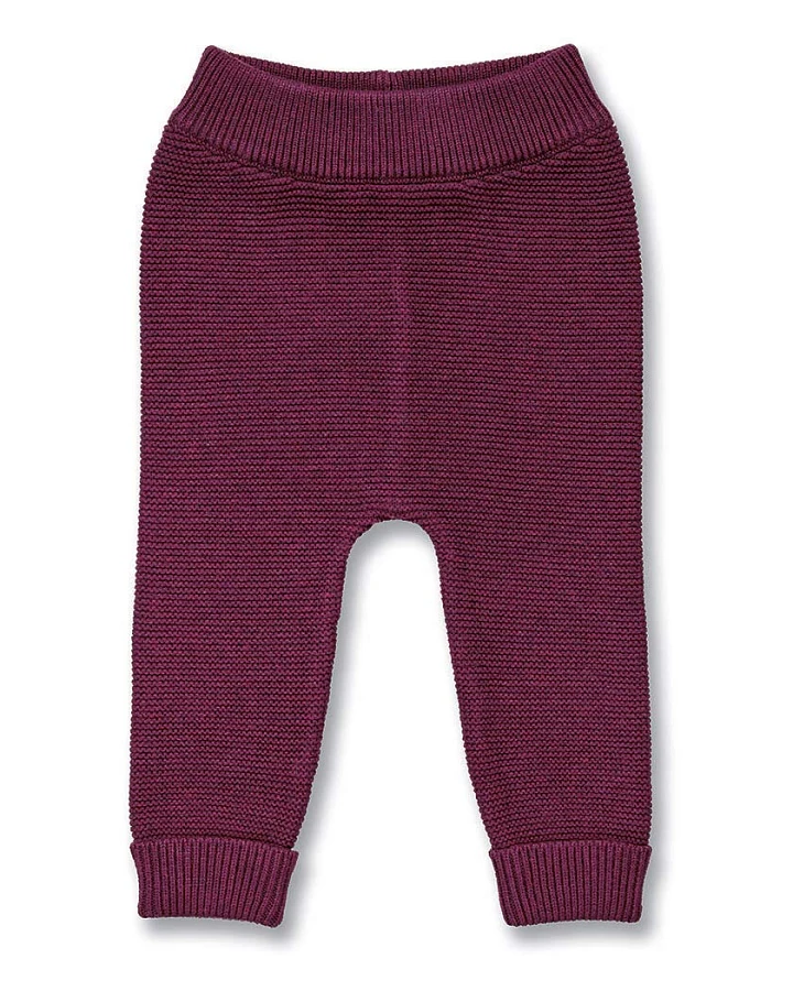 Babyhose aus Strick in Bordeauxrot Melange, Modell ELLIOOT