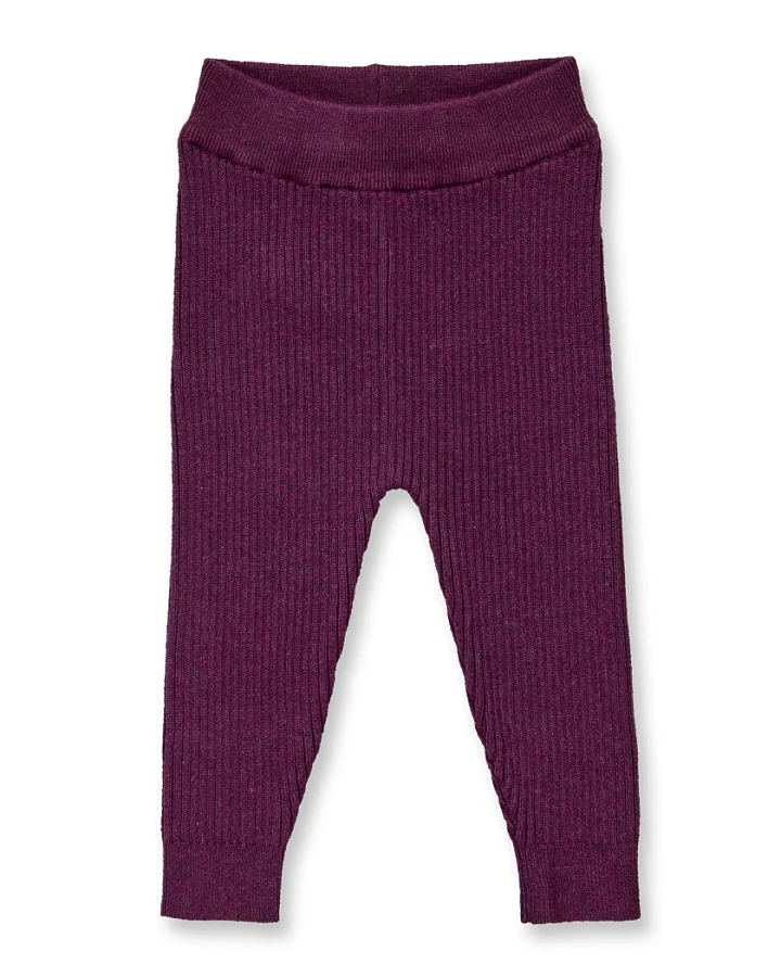 Babyleggings aus Strick in Bordeauxrot Melange, Modell YUMA