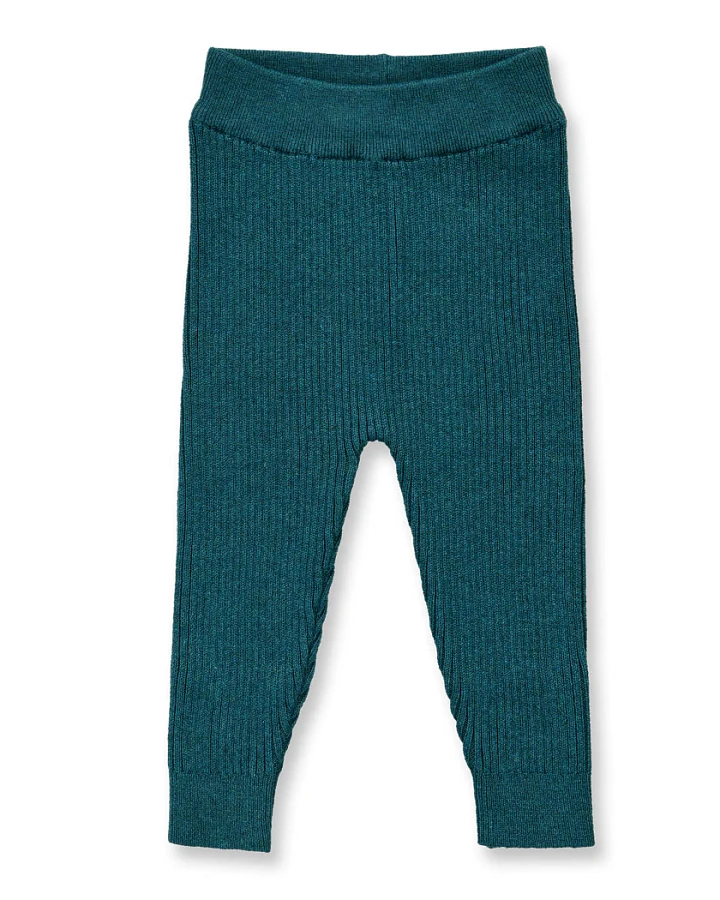 Babyleggings aus Strick in Dunkelgrün Melange, Modell YUMA