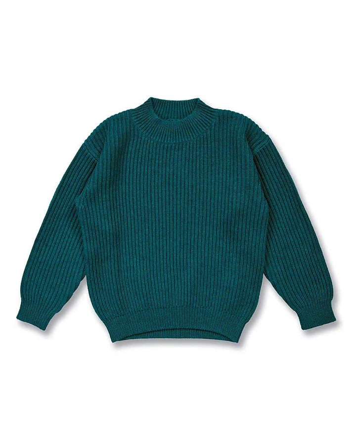 Kinder Strickpullover in Dunkelgrün Melange, Modell MARLEY