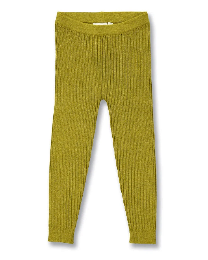 Kinder Strickleggings in Grünteegrün Melange, Modell YUMA