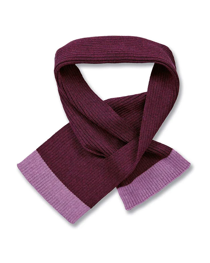 Kinder Strickschal in Bordeauxrot mit Flieder Melange, Modell FRANA