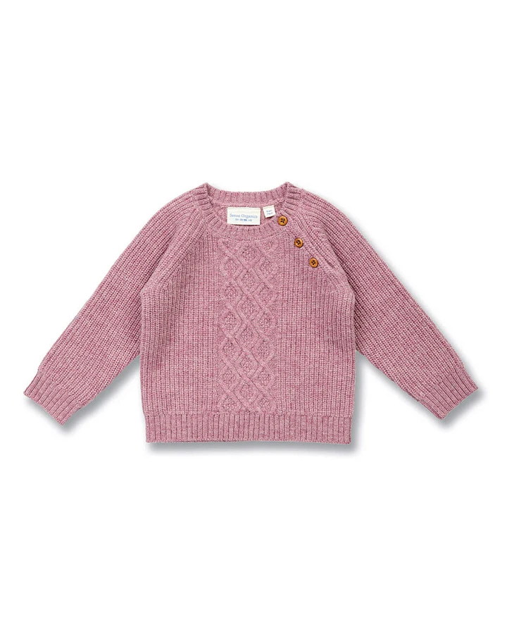 Baby Wollpullover in Mauve Melange, Modell DIBOO