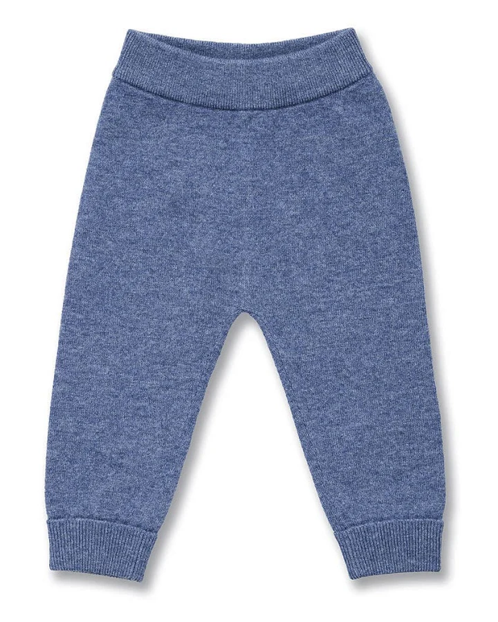 Baby Strickleggings aus Merinowolle in Denimblau, Modell PABLO