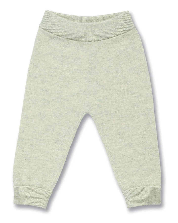 Baby Strickleggings aus Merinowolle in Lindgrün, Modell PABLO