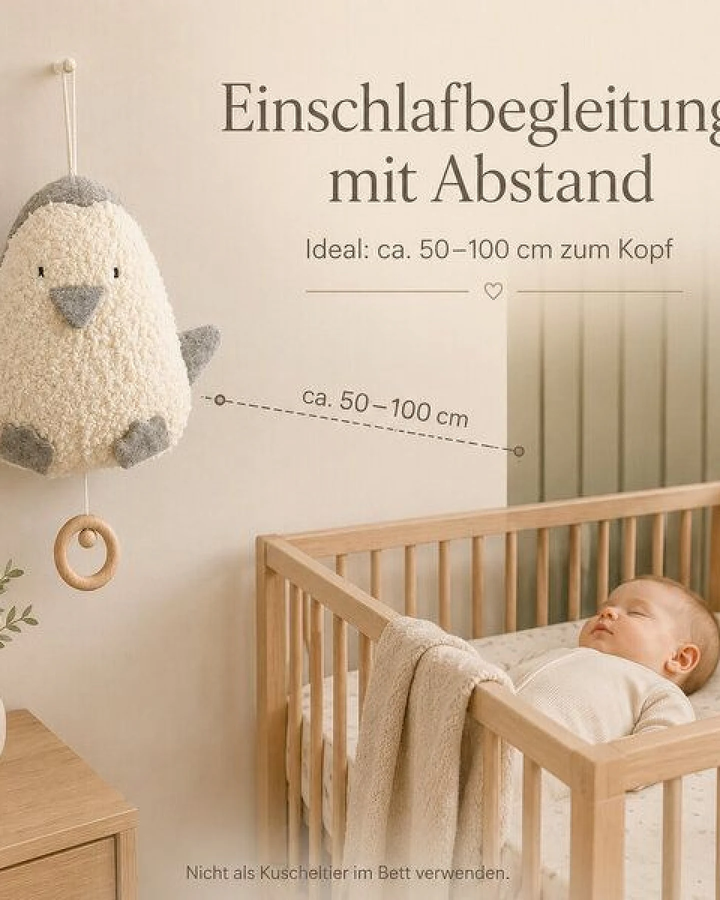 Efie Spieluhr Pinguin grau, kbA, 100 % Made in Germany – Ansicht 3