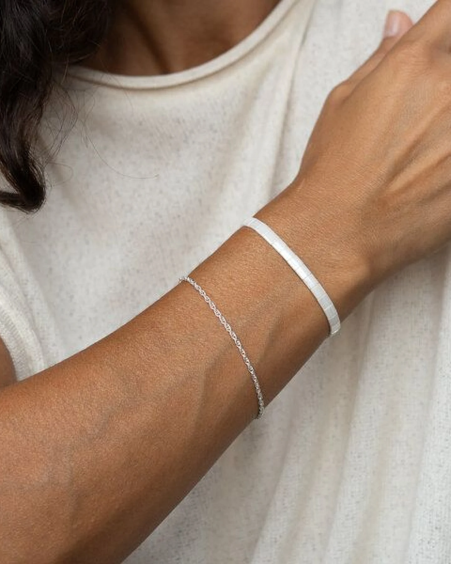 juni Armband "Silk" optional mit Gold- oder Silberarmband aus recyceltem Silber - gefertigt in Deutschland – Ansicht 4