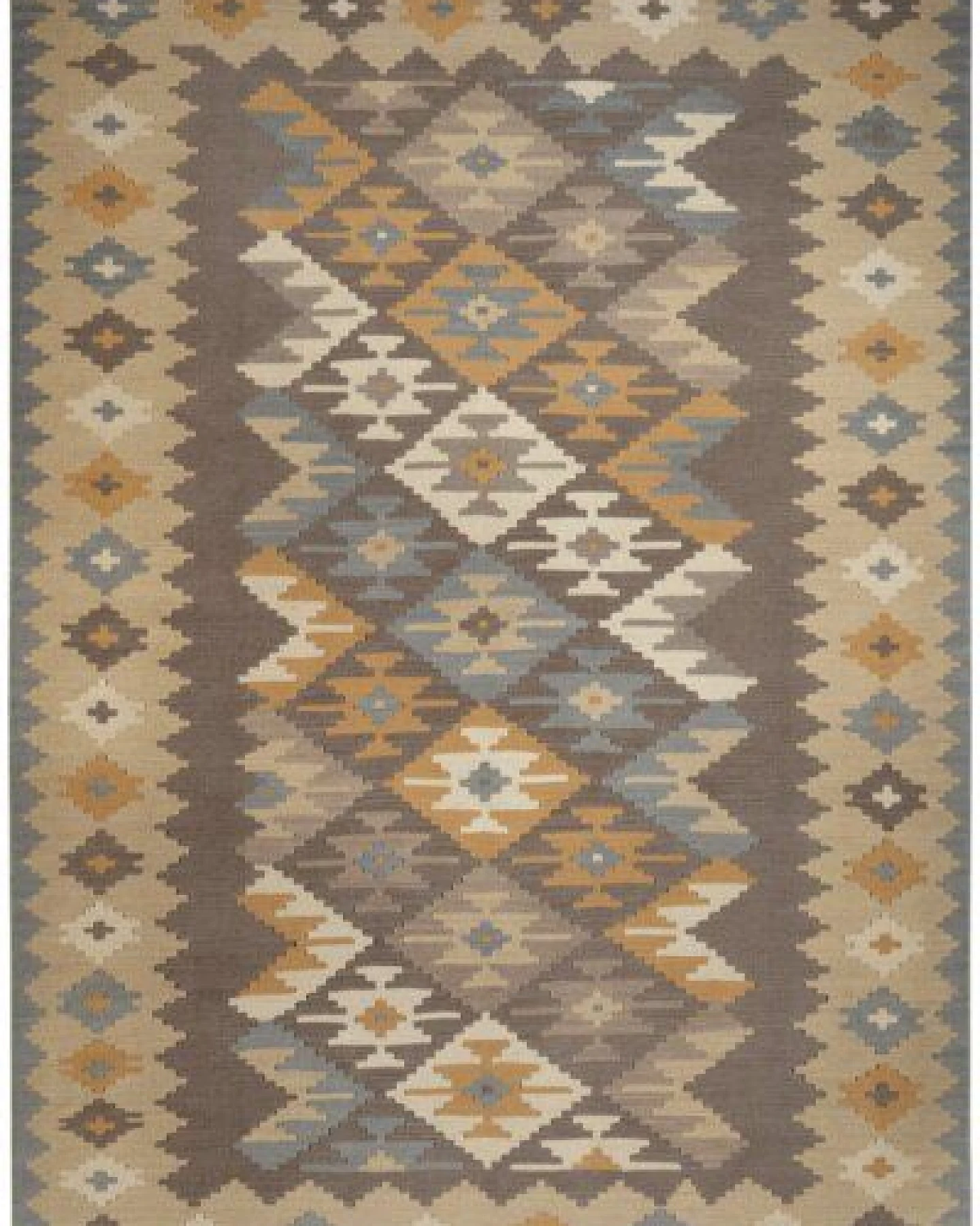 Kelim Gashgai Grau „Rugtales“ aus Schurwolle, 167x239 cm – Ansicht 3