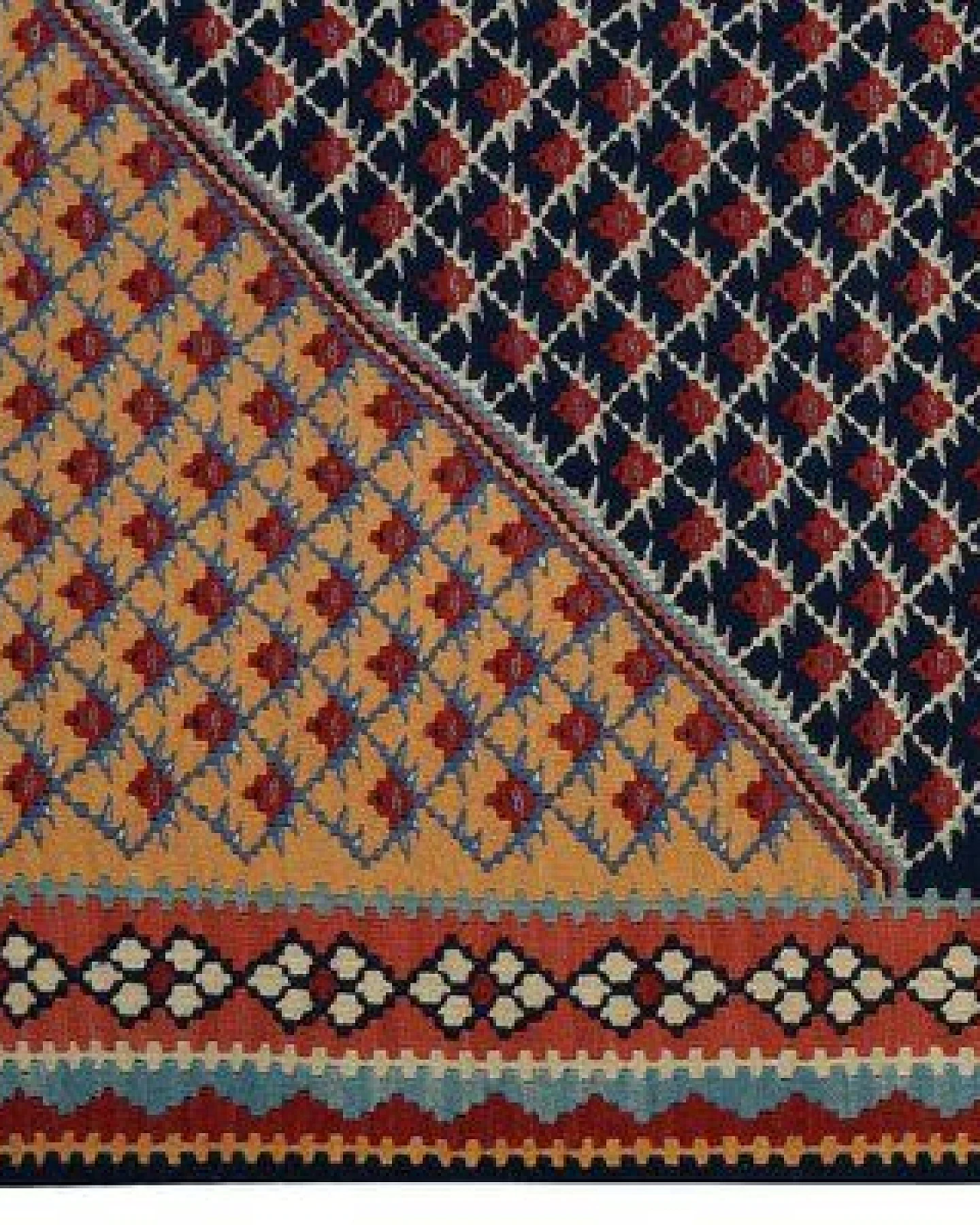 Kelim Senneh Blau „Rugtales“ aus Schurwolle, 153x196 cm – Ansicht 4
