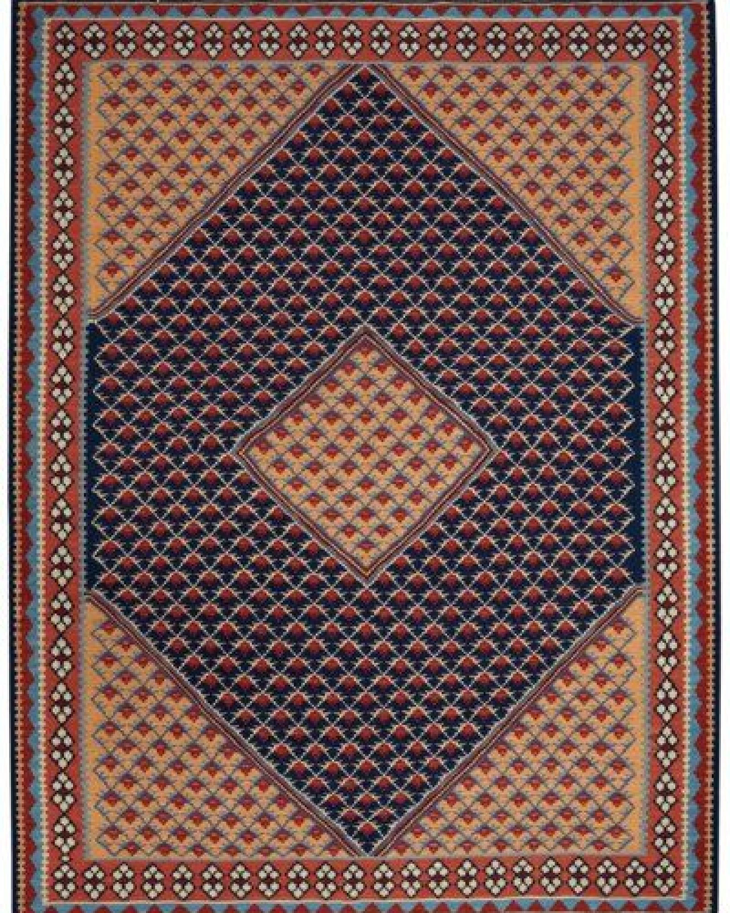 Kelim Senneh Blau „Rugtales“ aus Schurwolle, 153x197 cm – Ansicht 3