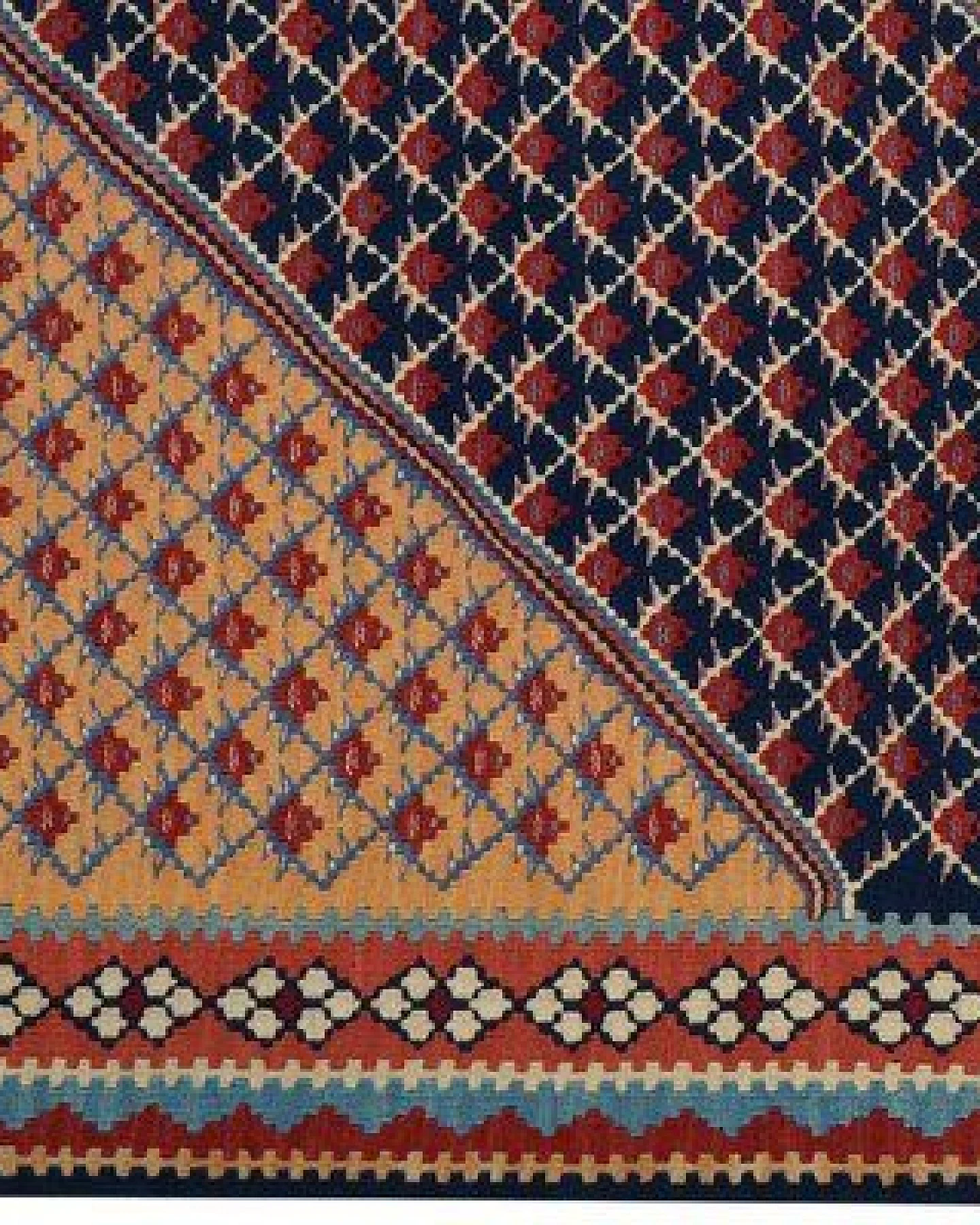 Kelim Senneh Blau „Rugtales“ aus Schurwolle, 153x197 cm – Ansicht 4