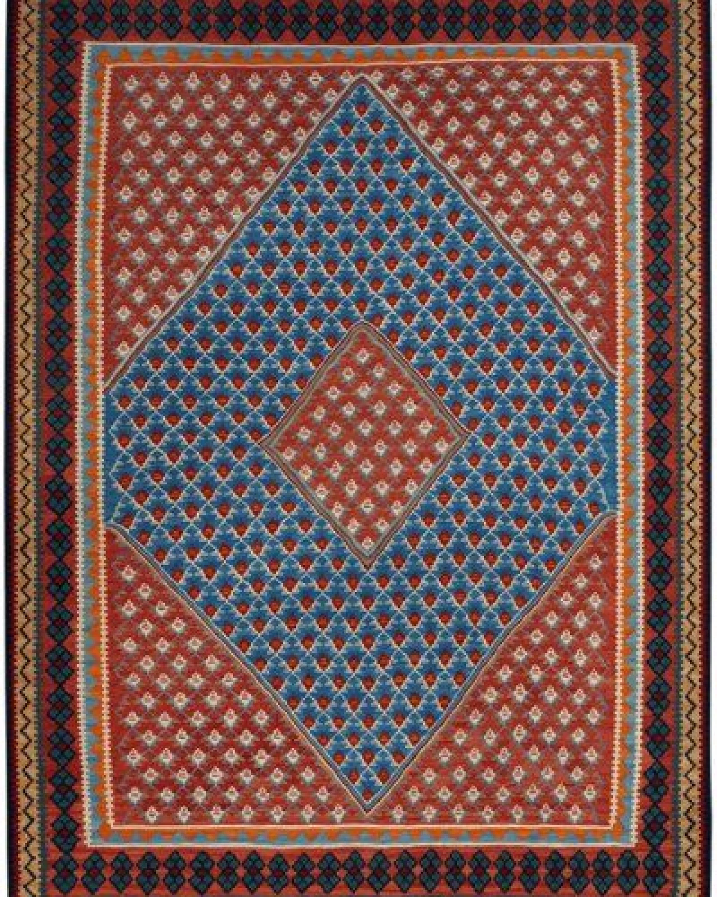 Kelim Senneh Blau „Rugtales“ aus Schurwolle, 154x208 cm – Ansicht 3