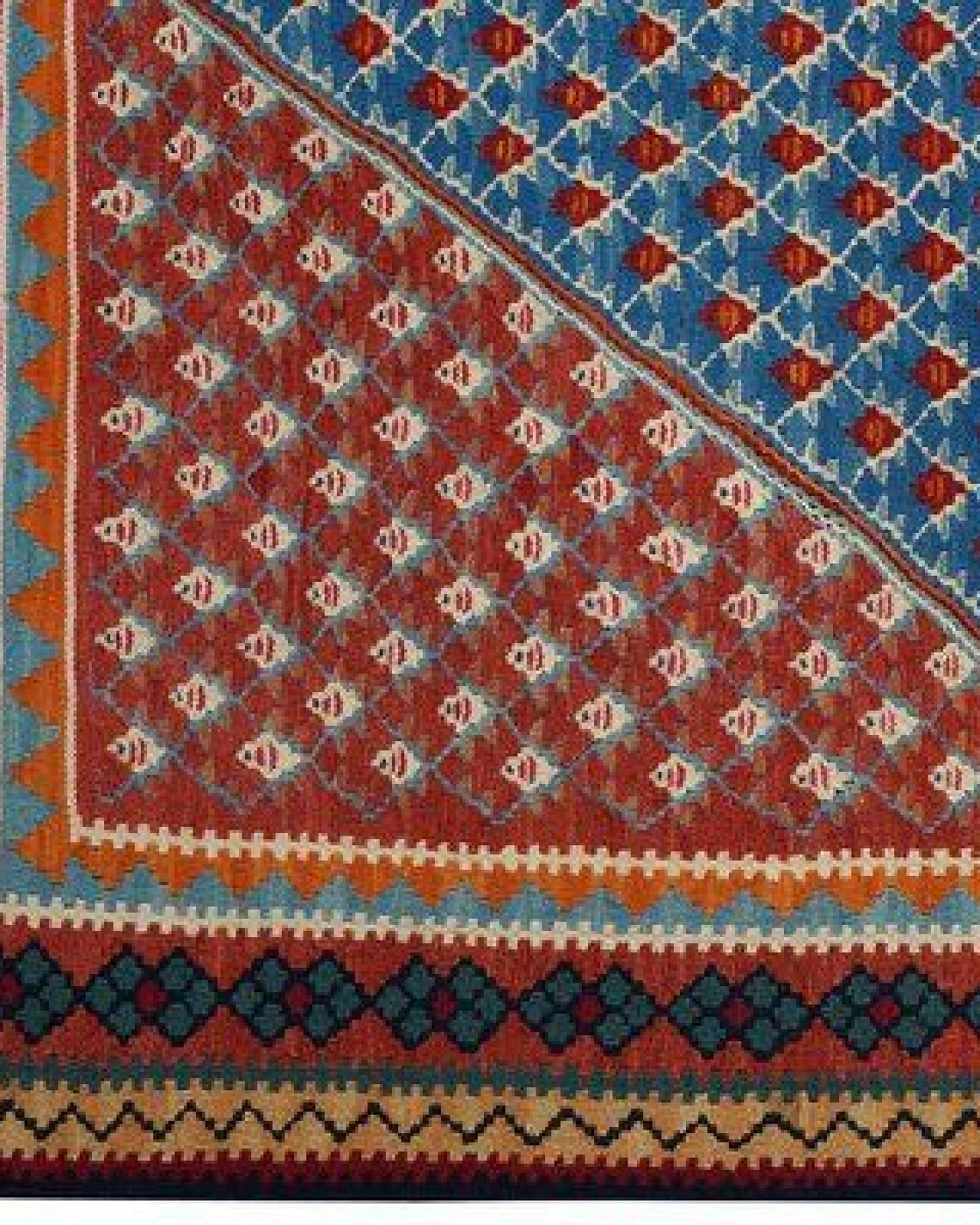 Kelim Senneh Blau „Rugtales“ aus Schurwolle, 154x208 cm – Ansicht 4