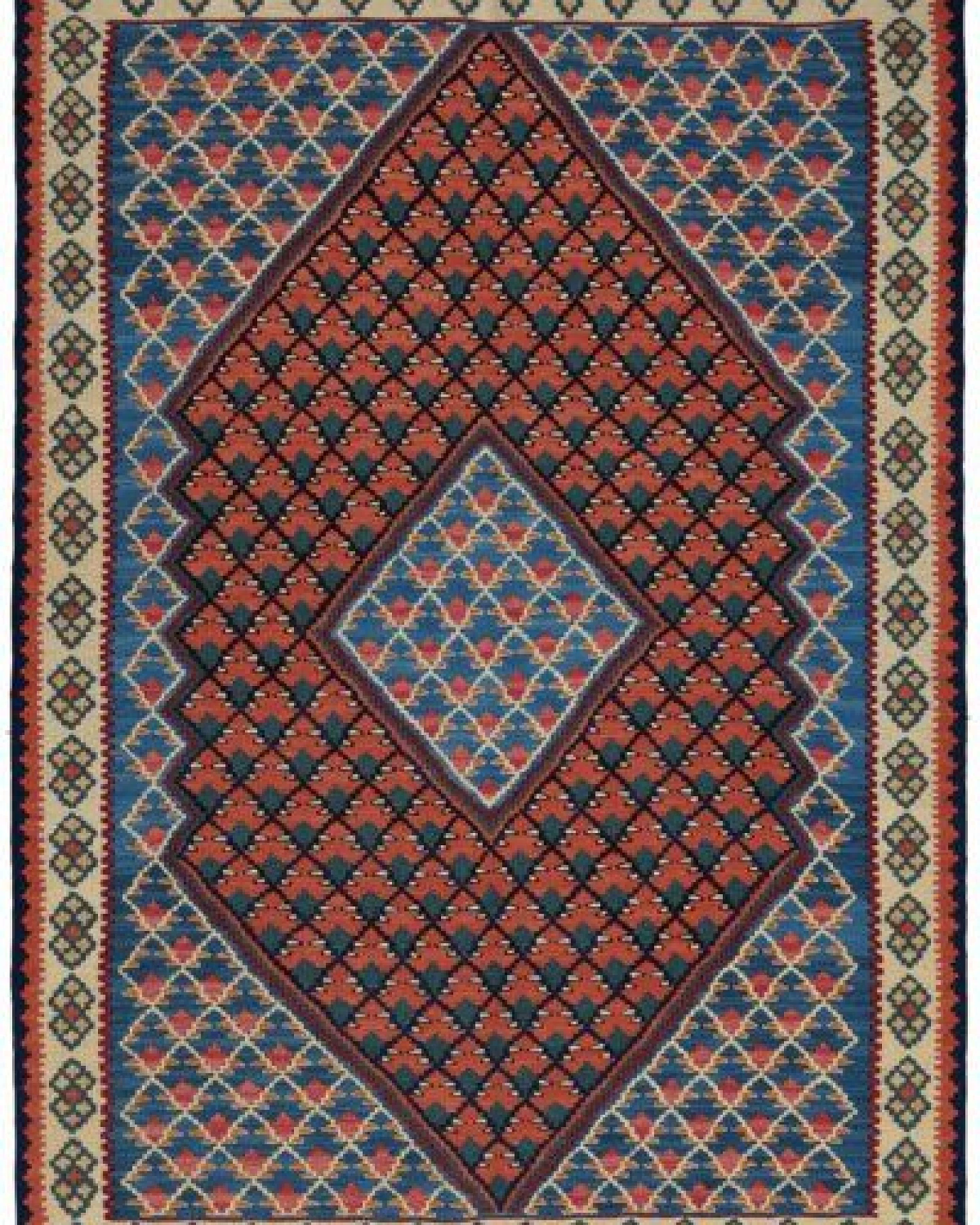 Kelim Senneh Rosa „Rugtales“ aus Schurwolle, 105x155 cm – Ansicht 3