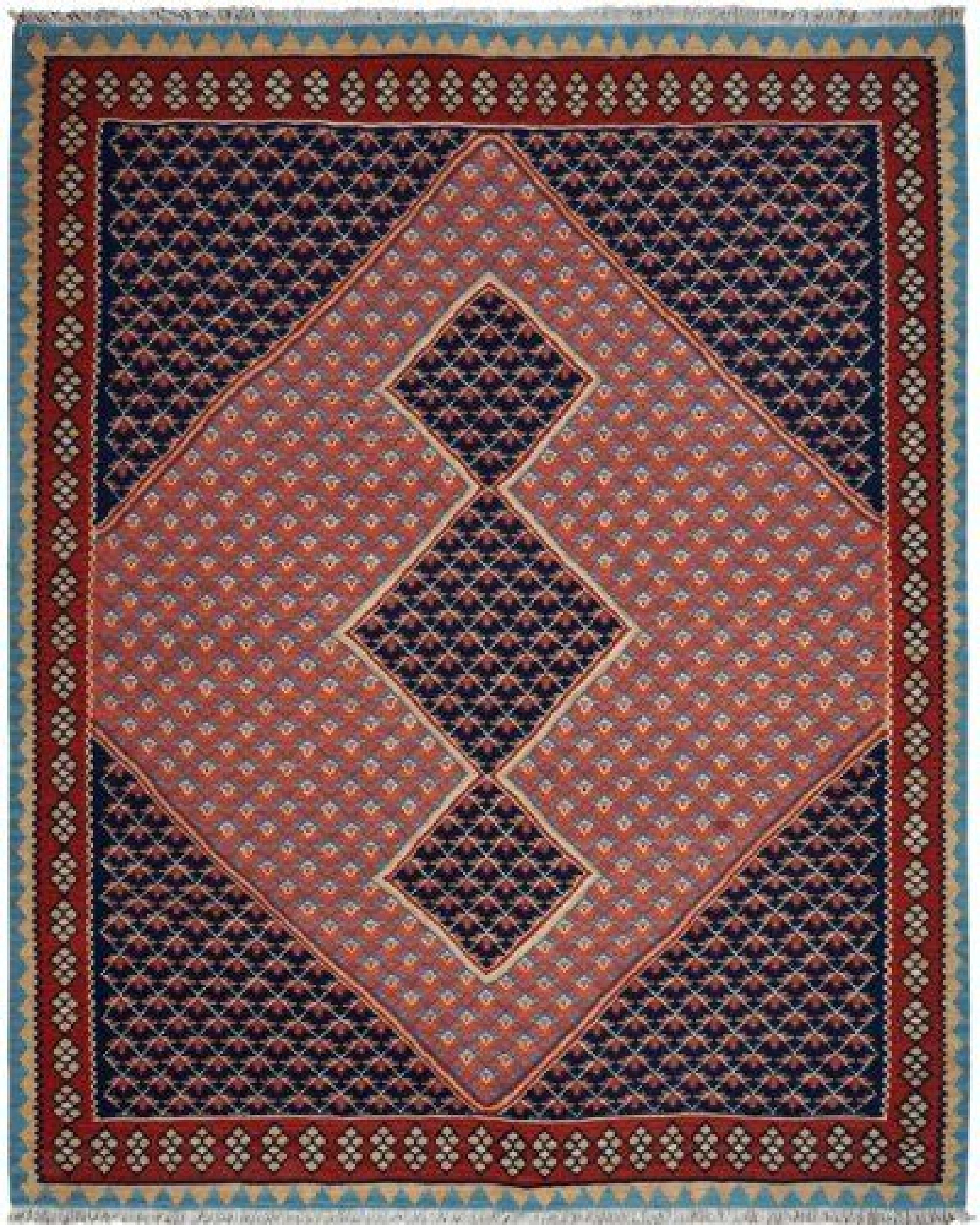 Kelim Senneh Rot „Rugtales“ aus Schurwolle, 160x200 cm – Ansicht 3