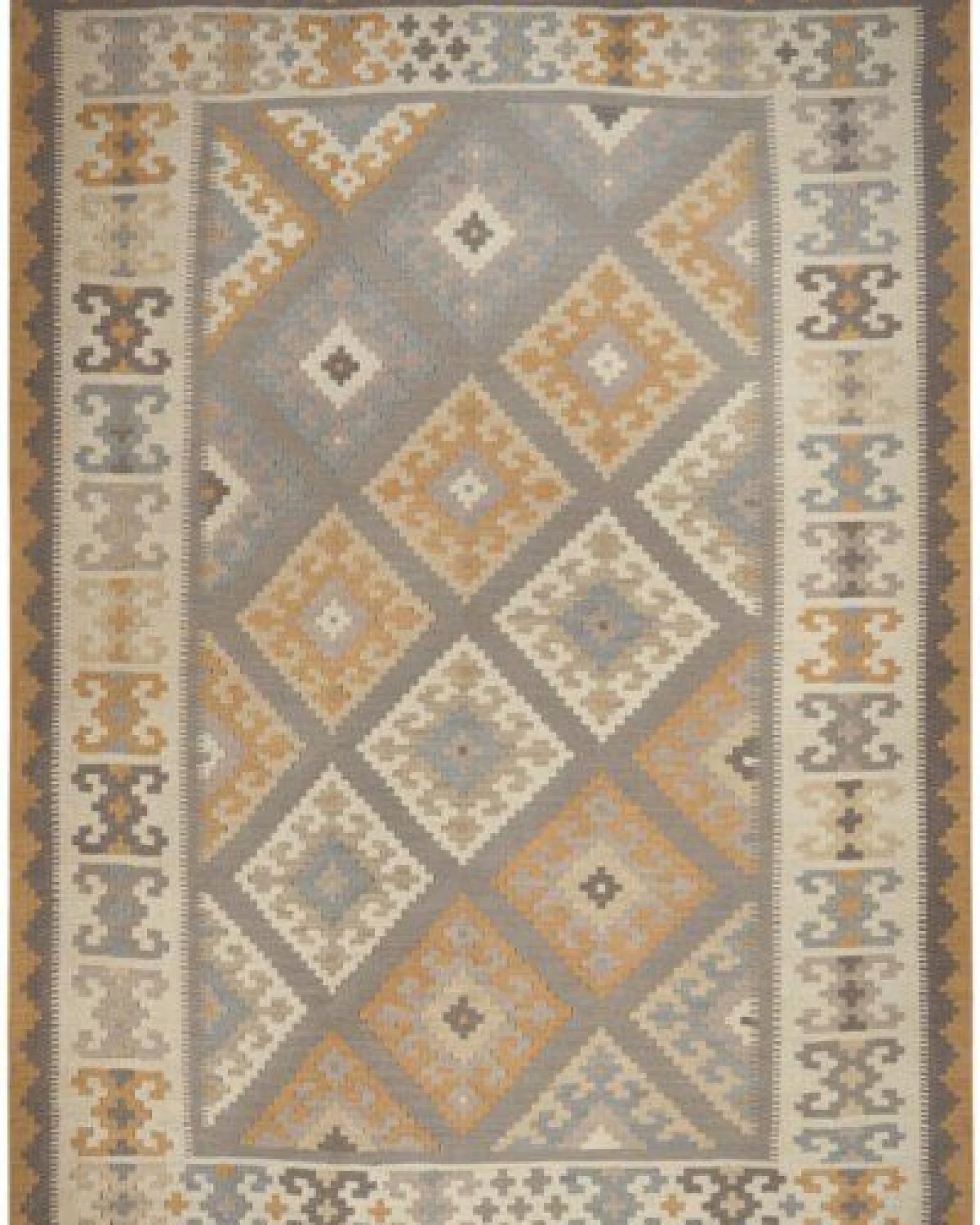 Kelim Gashgai Grau „Rugtales“ aus Schurwolle, 182x247 cm – Ansicht 3