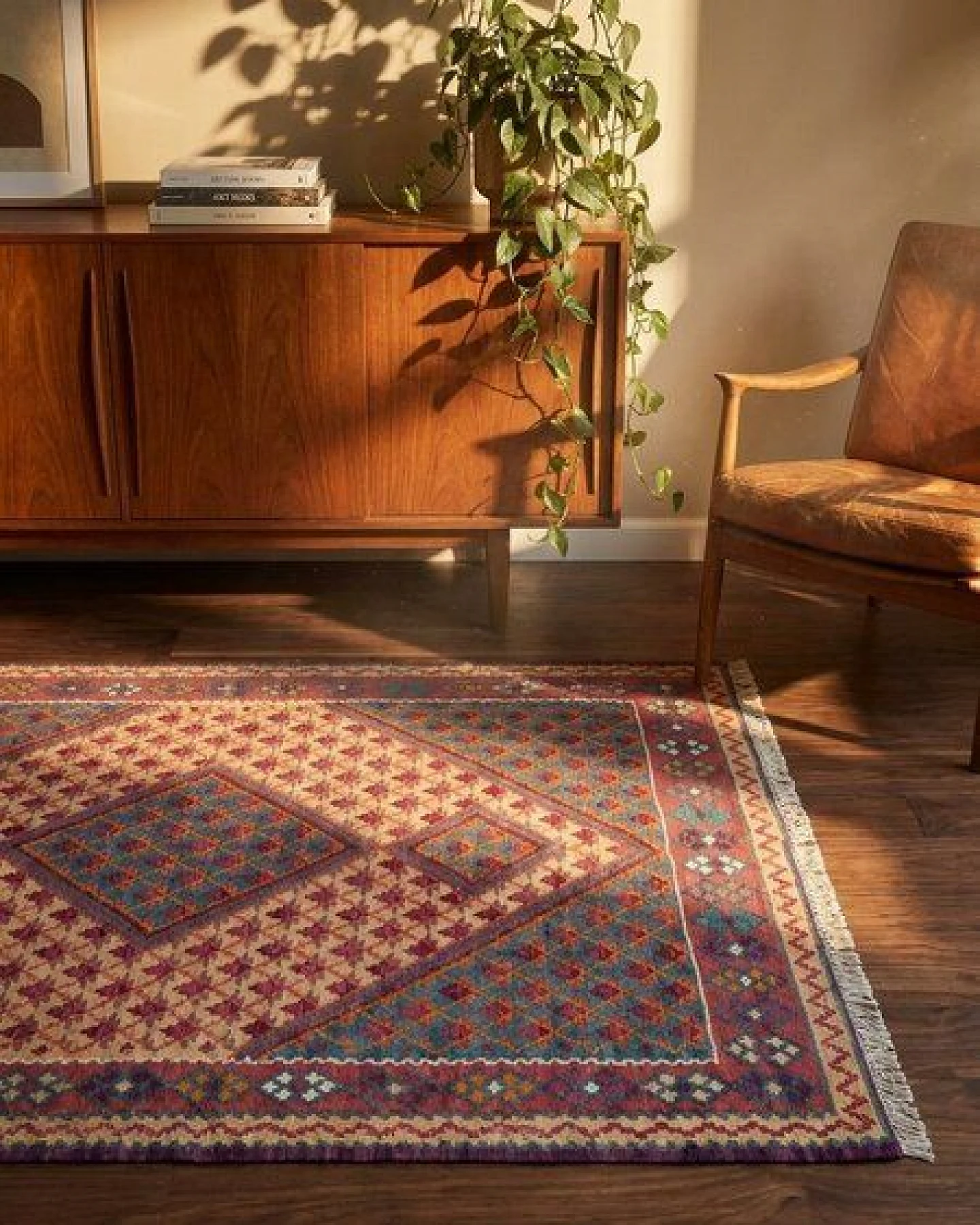 Kelim Senneh Beige „Rugtales“ aus Schurwolle, 107x161 cm – Ansicht 2