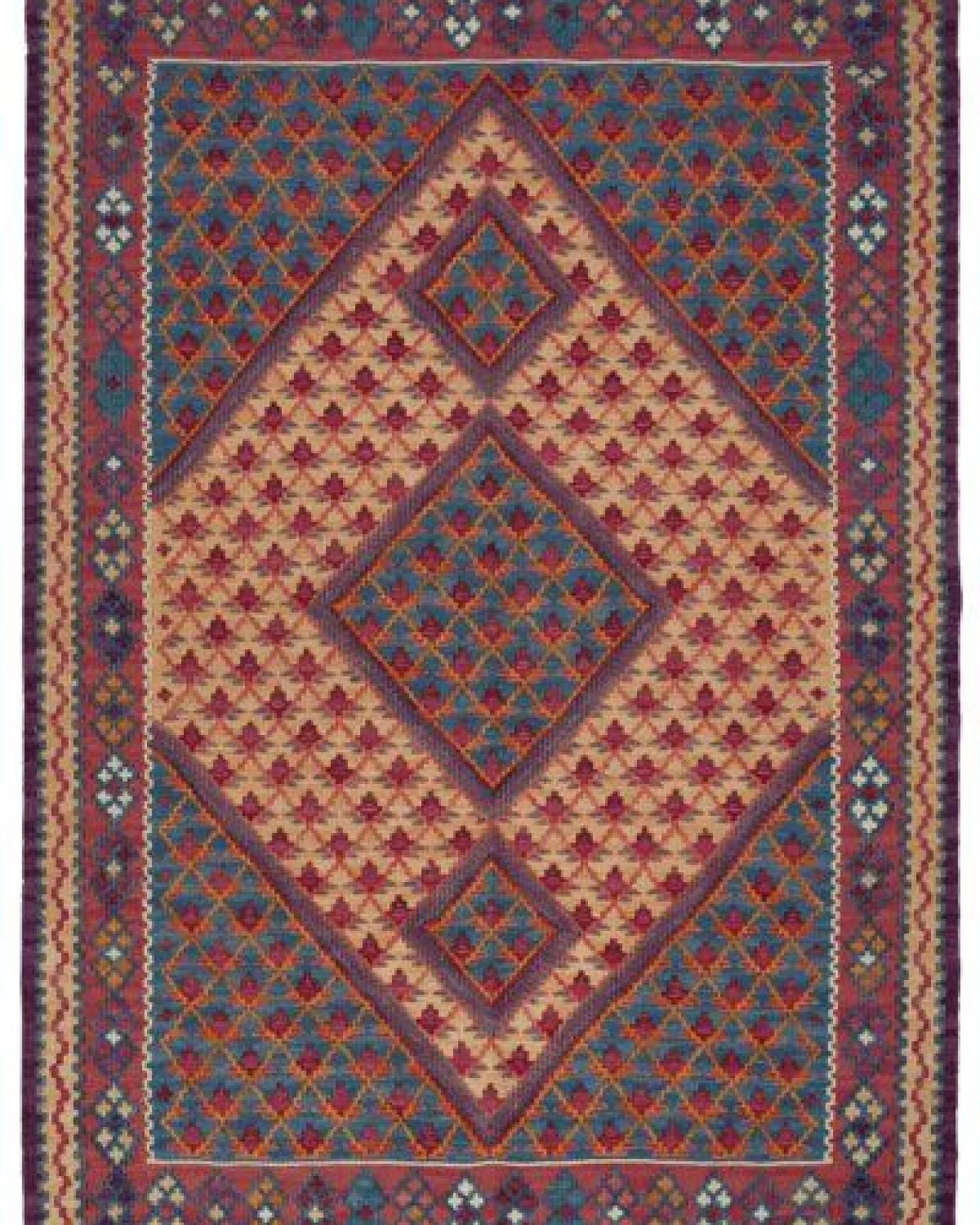 Kelim Senneh Beige „Rugtales“ aus Schurwolle, 107x161 cm – Ansicht 3