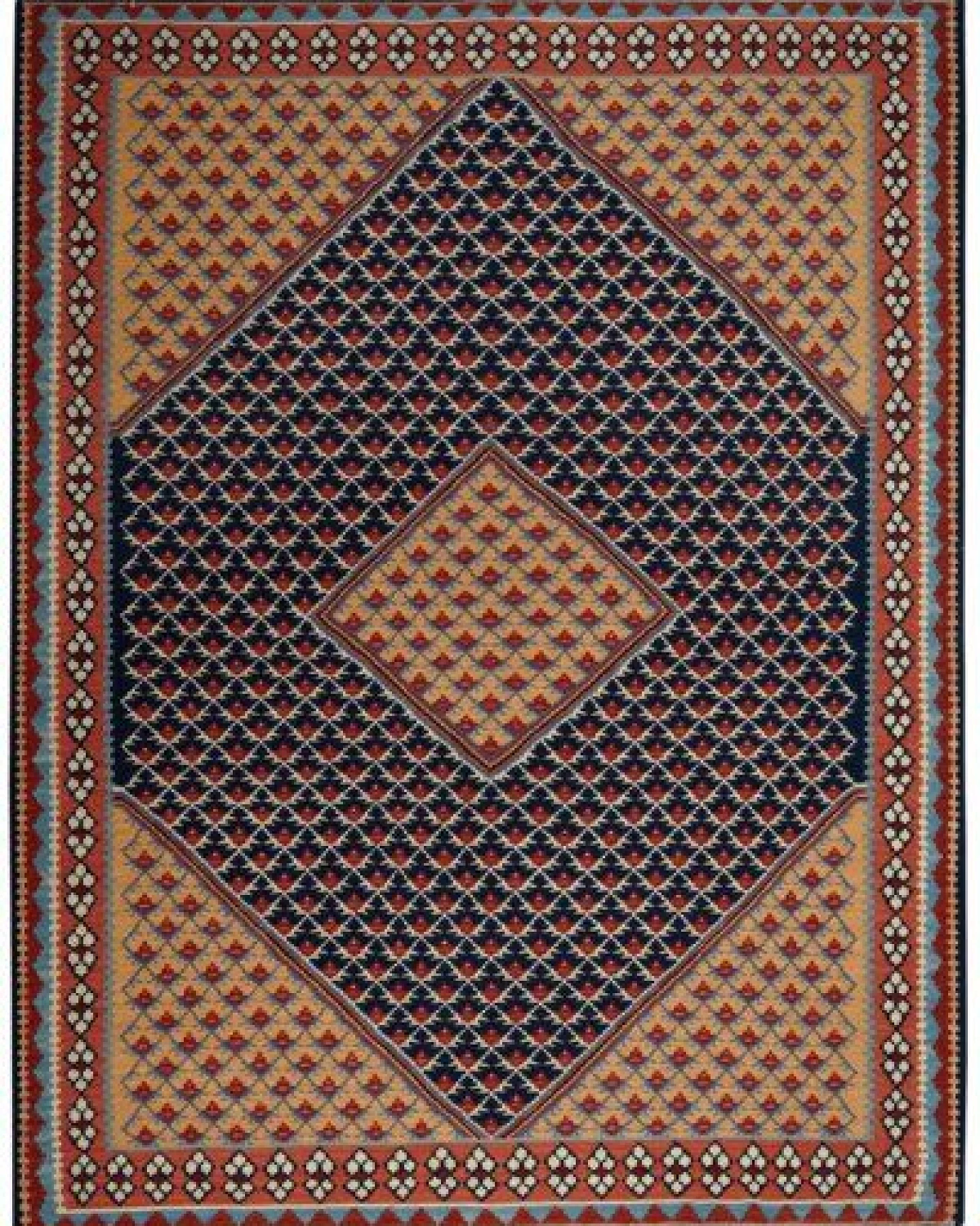 Kelim Senneh Blau „Rugtales“ aus Schurwolle, 154x200 cm – Ansicht 3