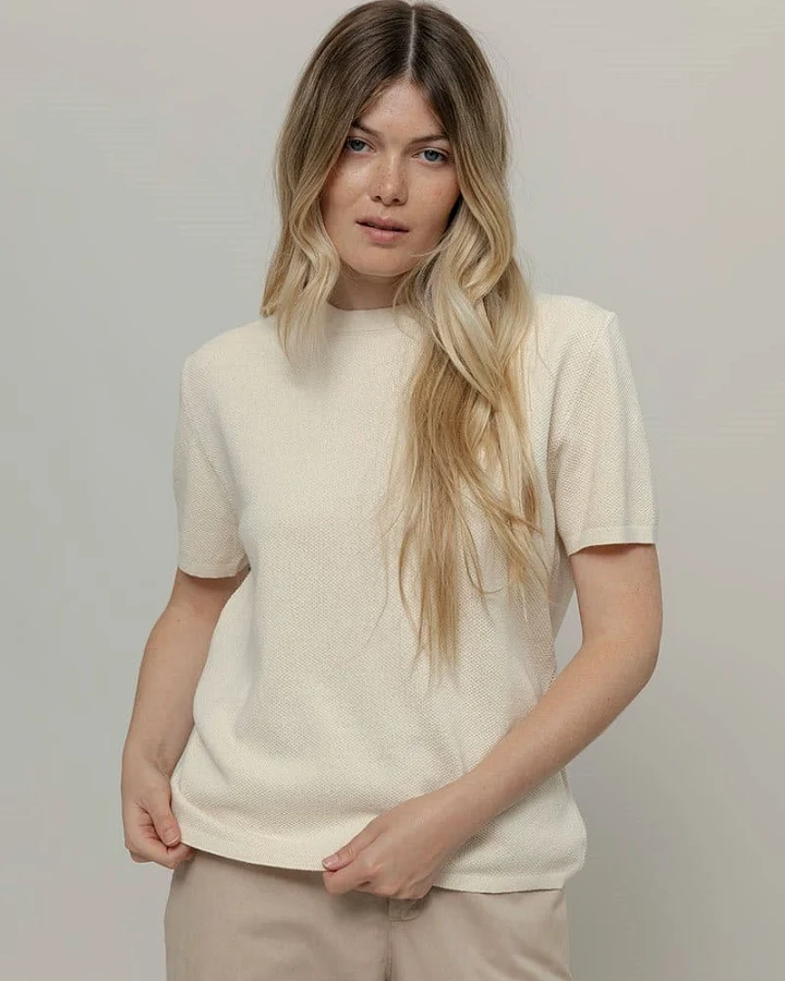 Rifò Damen vegan T-Shirt Carlotta Weiß