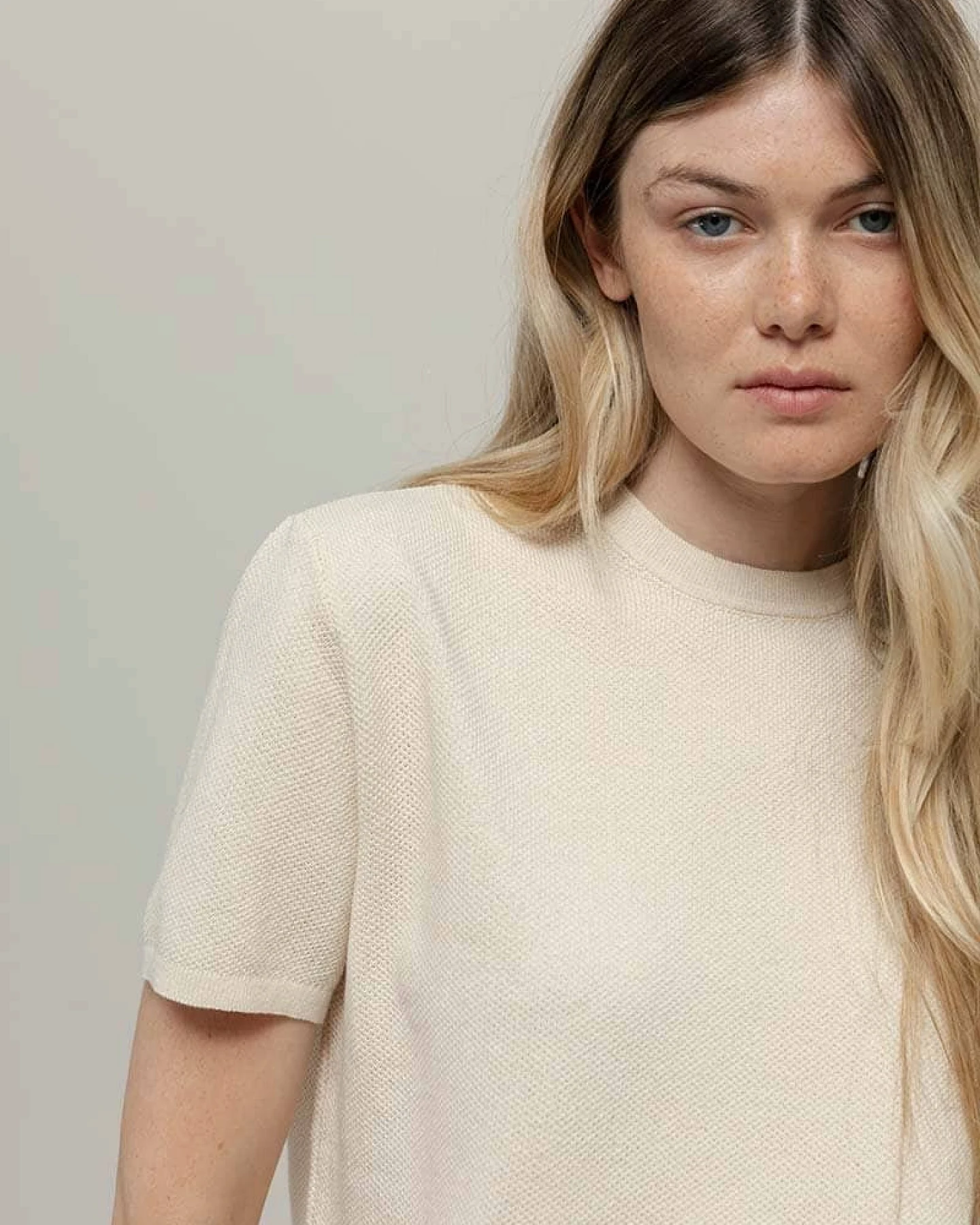 Rifò Damen vegan T-Shirt Carlotta Weiß – Ansicht 2